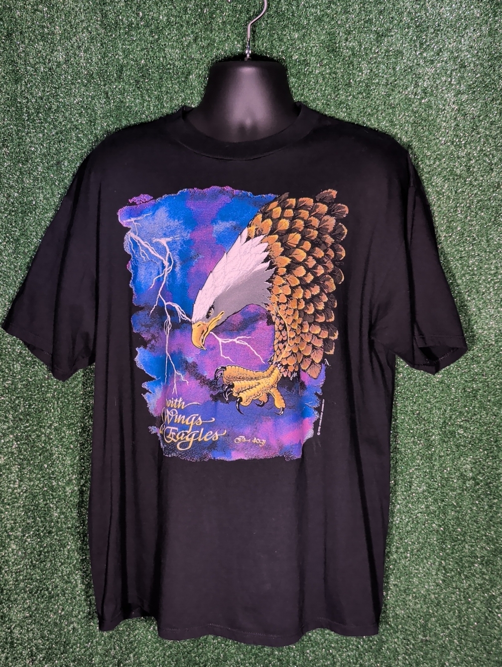 Vintage 1990 “With Wings As Eagles” Lightning T-Shirt